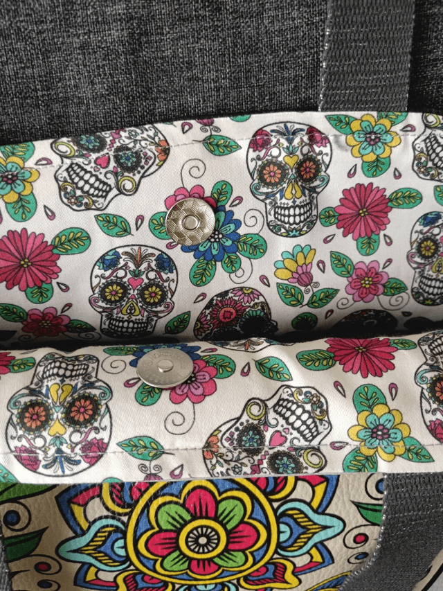 SAC simili cuir "Día de los muertos" avec fermeture 