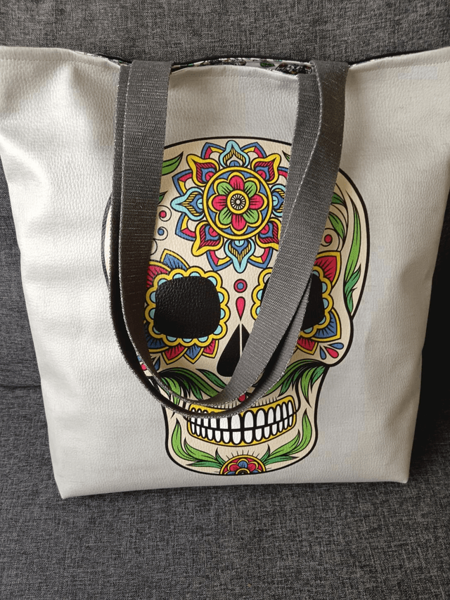 SAC simili cuir "Día de los muertos" avec fermeture 
