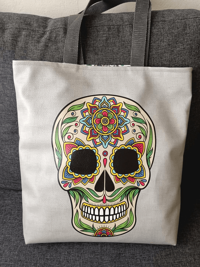 SAC simili cuir "Día de los muertos" avec fermeture 